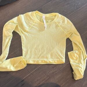 lululemon athletica Lemon Yellow Long-Sleeve Crop Top